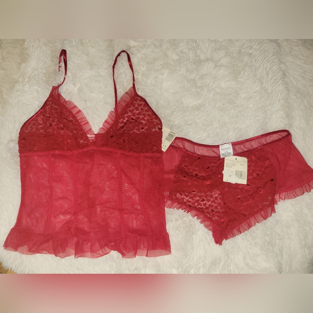 Arianne Red Lace Chemise Set